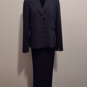 Jones New York, 2pc Pant Suit, Black, Size-12, Dry Cleaned